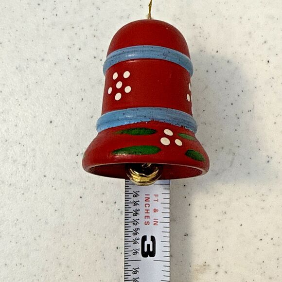 Vtg Wooden Christmas Ornament 8 Lot Rocking Horse Nutcracker Bell Bear Tree - Picture 11 of 16